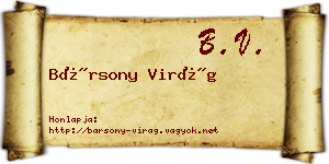 Bársony Virág névjegykártya